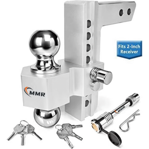 1 High Quality Good Selling Drop Receiver Tow Trailer Hitch Double Anti Theft Pins Locks Aluminum Trailer Hitch