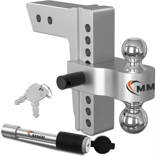 1.1 4 6 8 10 Inch Drop Hitch Fits 2.5 Inch Receiver 18,500 LBS With Dual Balls Adjustable Trailer Hitch Ball Mount