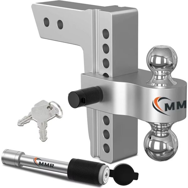 1.1 4 6 8 10 Inch Drop Hitch Fits 2.5 Inch Receiver 18,500 LBS With Dual Balls Adjustable Trailer Hitch Ball Mount