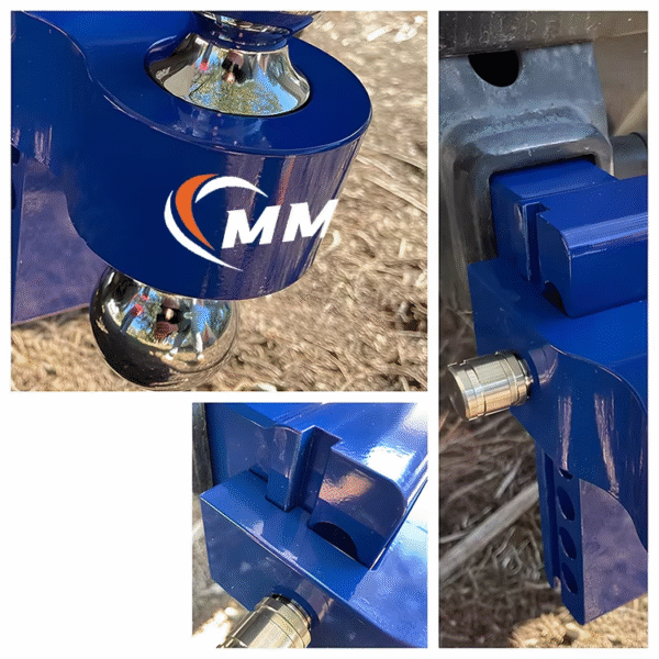 Professional GTW 125,000 LBS Adjustable Tow Hitch Balls Receiver 6 Inch Drop Rise Blue Aluminum Trailer Hitch