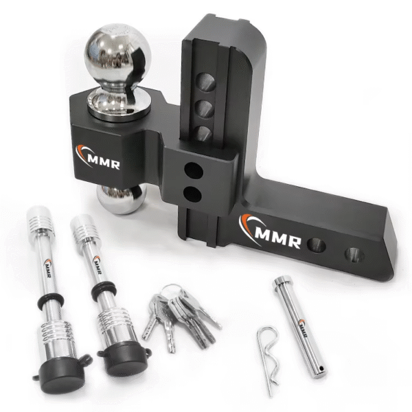 High Standard Tow Hitch Balls 6 Inch Drop Hitch Black Aluminum Trailer Hitch Receiver With 2 and 2-5/16 Inch Steel Tow Balls