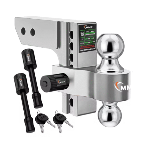 1 Factory Supply Heavy Duty Hitches Silver Adjustable Trailer Hitch Fits 2-Inch Receiver for Truck 12500 LBS GTW