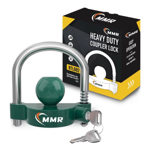 Adjustable Security Heavy-Duty Steel Trailer Locks Ball Green Trailer Hitch Lock Fits 1-7/8 Inch 2 Inch 2-5/16 Inch Couplers