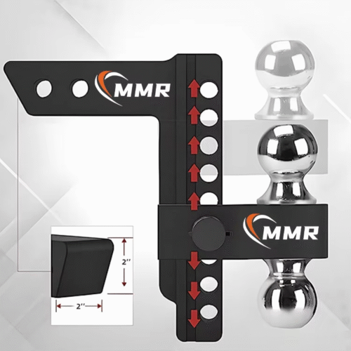 1 Aluminum Adjustable 8" Drop/Rise 12,500 LBS GTW Tow Hitch for Heavy Duty Truck With Double Steel Locks