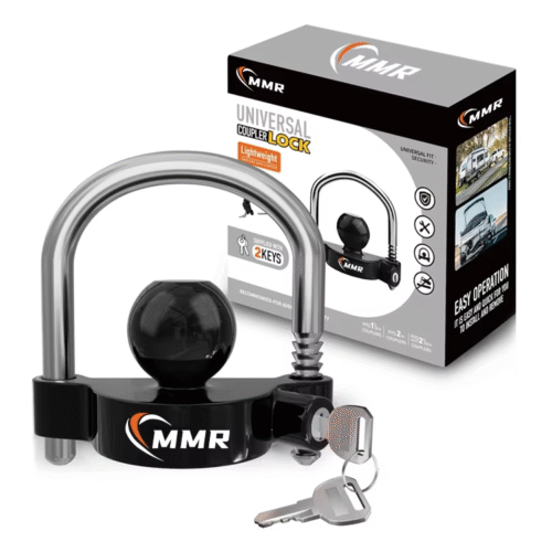 1 Heavy-Duty Steel Ball Hitch Lock 1-7/8 Inch 2 Inch 2-5/16 Inch Black Universal Adjustable Security Coupler Lock Trailer Locks