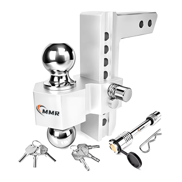 Factory Supply Double Anti-theft Pins Locks Silver Aluminum Trailer Hitch 8 Drop/rise Tow Hitch Ball Fits 2- Inch Receivers