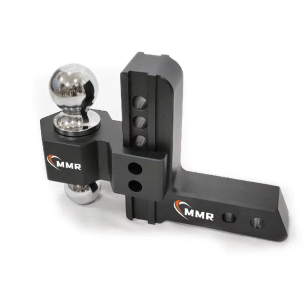 High Standard Tow Hitch Balls 6 Inch Drop Hitch Black Aluminum Trailer Hitch Receiver With 2 and 2-5/16 Inch Steel Tow Balls