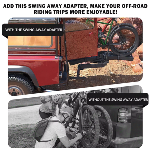 Car Bike Rack Hitch Adapter Fits 2-Inch Receiver 320 Lbs Weight Capacity Bicycle Carrier Hitch Adapter with 90-Degree Swing Arm