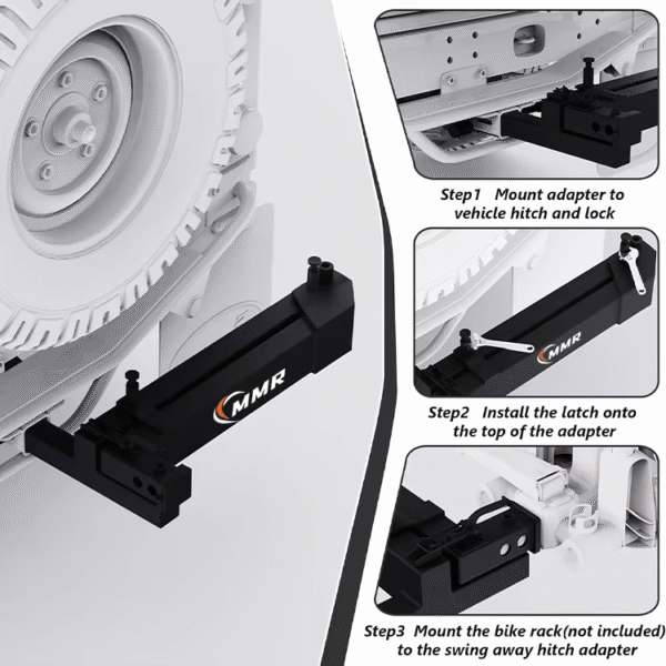Swing Away Iron Hitch Adapter Fits 2-Inch Receiver 320 Lbs Weight Capacity Bicycle Carrier with 90-Degree Swing Arm for Car