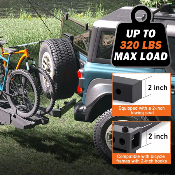 Best Price Hitch Mounted Bike Carrier Extension Attachment for Car Truck SUV Wing Away Hitch Adapter with 90-Degree Swing Arm