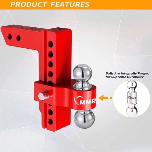 3 Heavy Duty Truck 12500 LBS Trailer 8-Inch Aluminum Drop Hitch Tow Adjustable Trailer Hitch Ball Mount Fits 2.5" Receiver