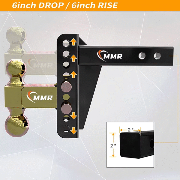 3 Hitch Receiver With Double Pins Solid 2-Inch Receiver Aluminum Alloy Trailer Hitch Ball Mount Fits Adjustable Trailer Hitches