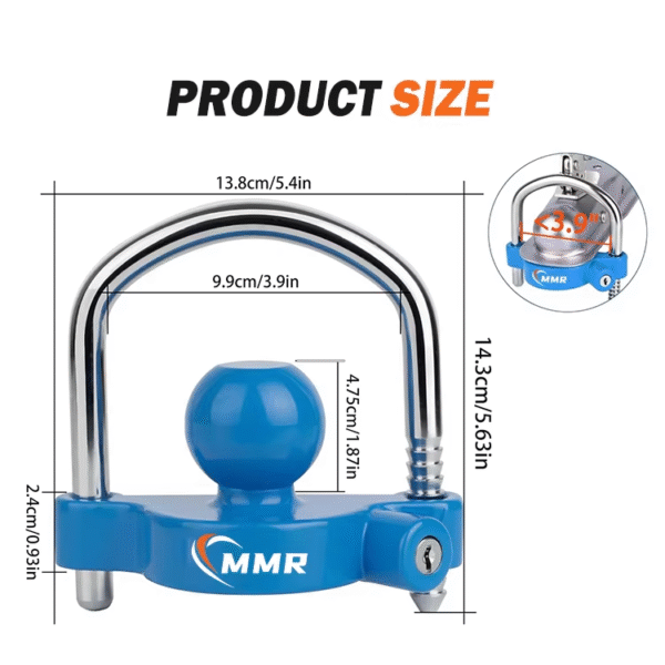 3 Universal Coupler Trailer Locks Adjustable Security Ball Hitch Trailer Hitch Lock Fits 1-7/8 Inch 2 Inch 2-5/16 Inch Couplers