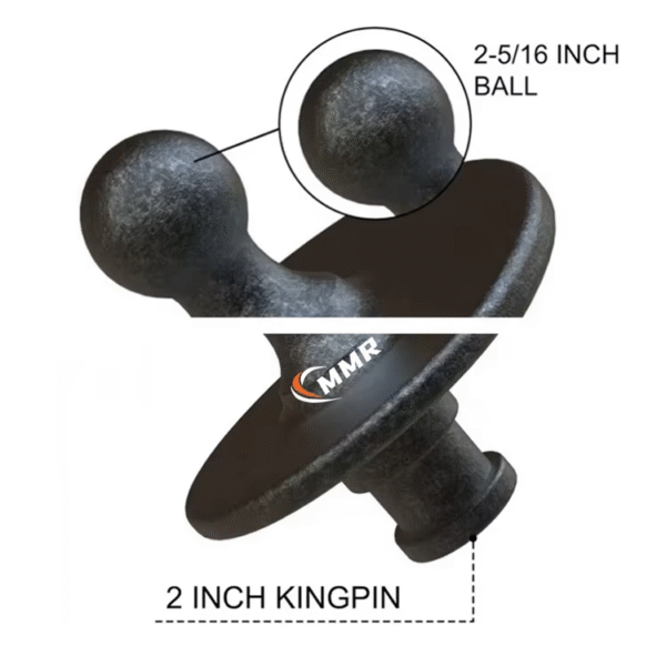 3 LUNSHUO 2-inch Kingpin, 2-5/16 Inch Gooseneck Ball Hitch Adapter Fit for Tractor or Trailer Fifth Wheel (Black)