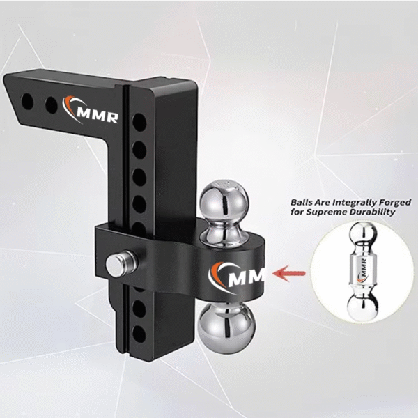 Aluminum Adjustable 8" Drop/Rise 12,500 LBS GTW Tow Hitch for Heavy Duty Truck With Double Steel Locks