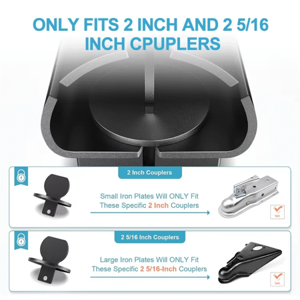 3 Heavy Duty Steel Trailer Couplers Anti Theft Utility Trailer Hitch Coupling Lock Fits 2" and 2-5/16"-Inch