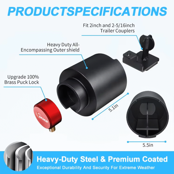 3 Good Selling Heavy Duty Trailer Coupling Lock Fits 2 5/16 Inch Anti Theft Trailer Hitch Locks for RVs Trailer Boat Pickup