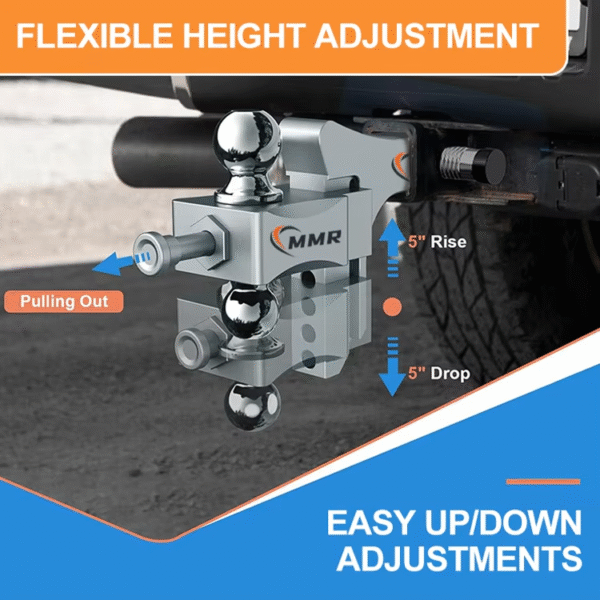 Heavy Duty 5 Inch Drop Hitch GTW 21500 LBS Aluminum Tow Hitches Adjustable Trailer Truck Hitch Ball Mount Fits 2 Inch Receiver