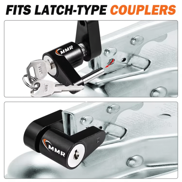 Dia 1/4 Inch Trailer Lock 3/4 Inch Span Black Trailer Hitch Coupler Lock for Tow Boat RV Truck Car's Coupler