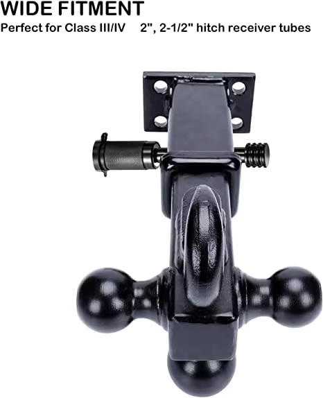 4 Metal Black Trailer Receiver Hitch Lock With 5/8 Inch Pin Long Hitch Pin O-ring for Truck RV