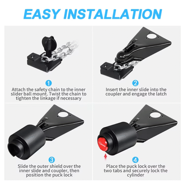 5 Good Selling Heavy Duty Trailer Coupling Lock Fits 2 5/16 Inch Anti Theft Trailer Hitch Locks for RVs Trailer Boat Pickup