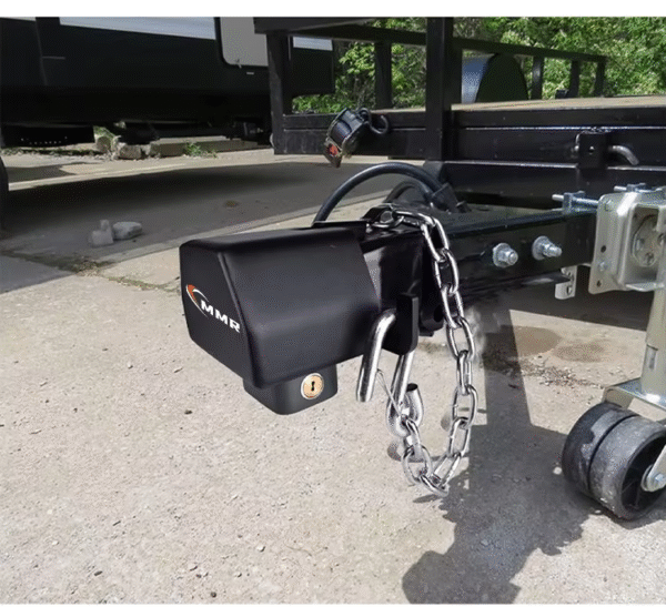 5 LUNSHUO Anti Theft Heavy-Duty Steel Trailer Hitch Locks Fits 2 5/16-Inch Couplers With 1 Set of 3 Unique Designed Keys(Black)