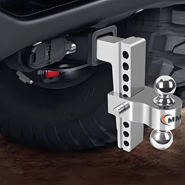 Factory Supply Double Anti-theft Pins Locks Silver Aluminum Trailer Hitch 8 Drop/rise Tow Hitch Ball Fits 2- Inch Receivers